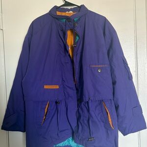 Bold Purple Jacket with Orange Details